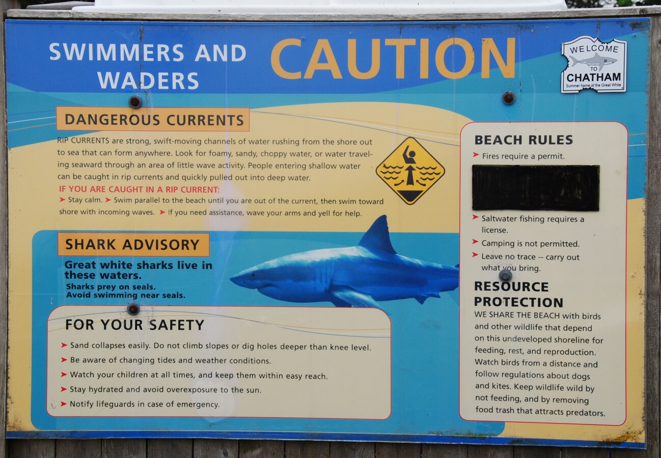 Beach safety sign