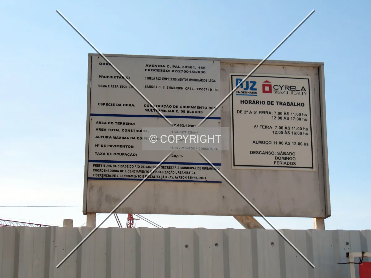 Sign with technical data about the complex