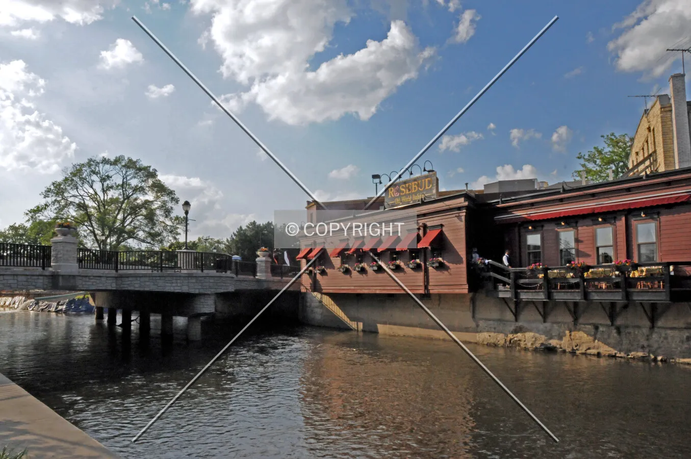 Dupage River passing beneath Main Street