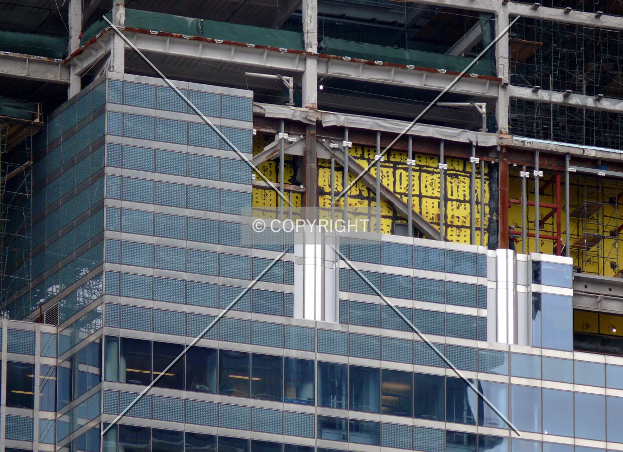 Installing windows and colum coverings on the northern face