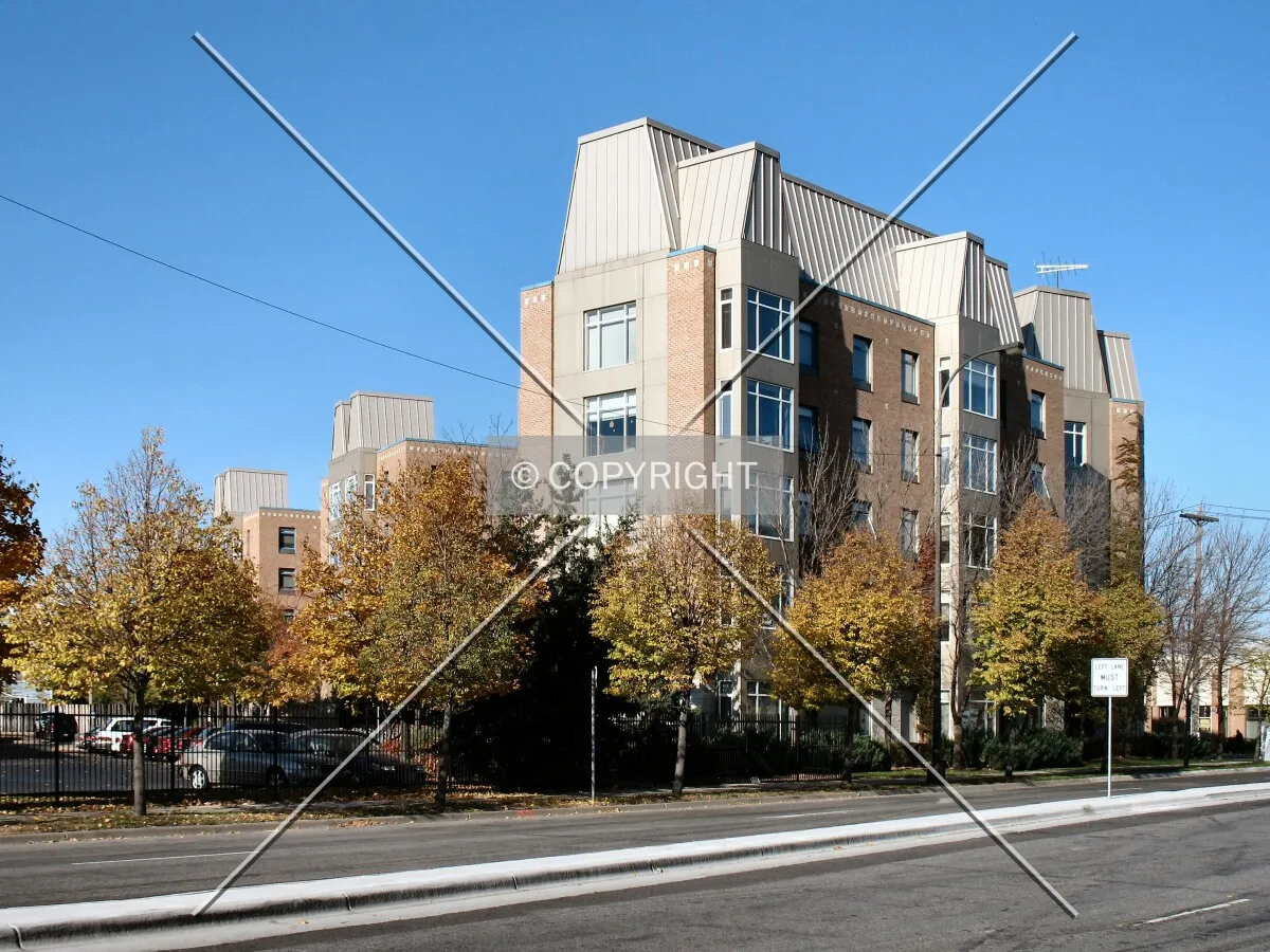 View to the northwest across Huron Boulevard