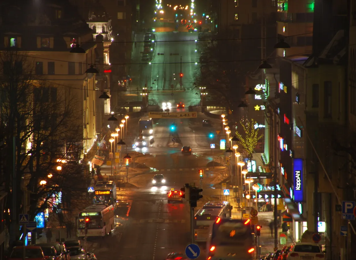 Night view from Puolalanpuisto