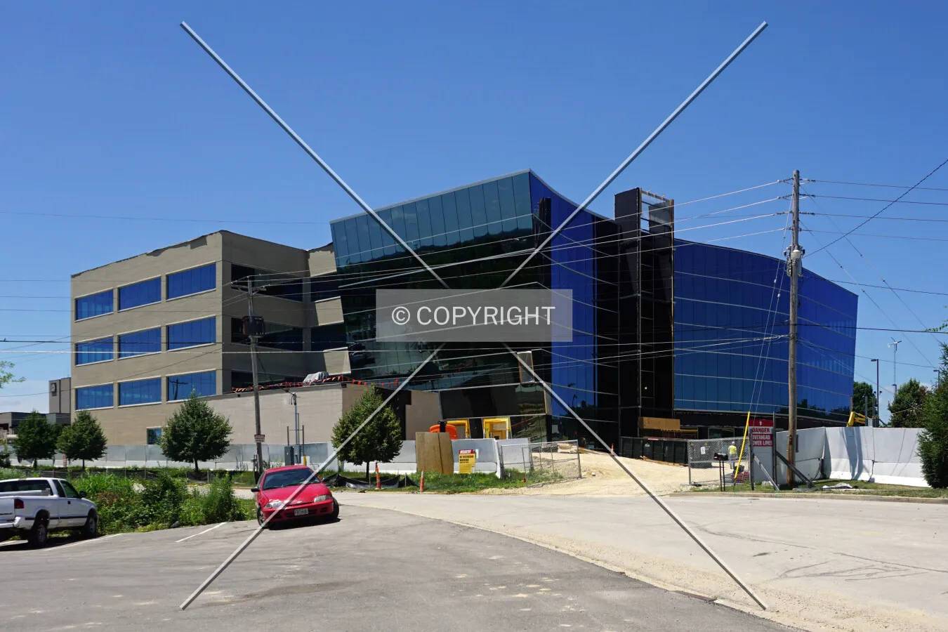 View from the northeast during construction; June 17, 2016