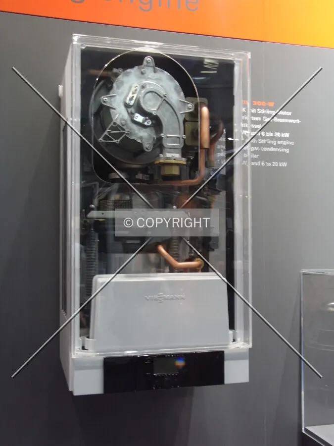 Stirling motor based CHP for heating and power generation