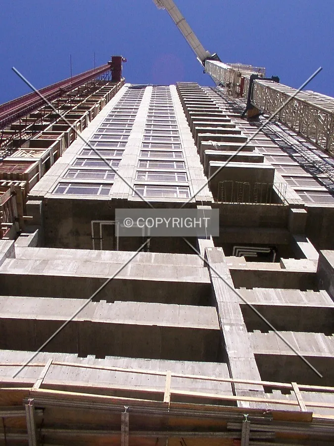 Looking up the south facade