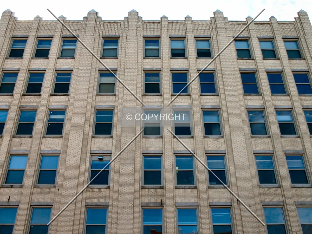 Looking up the north facade