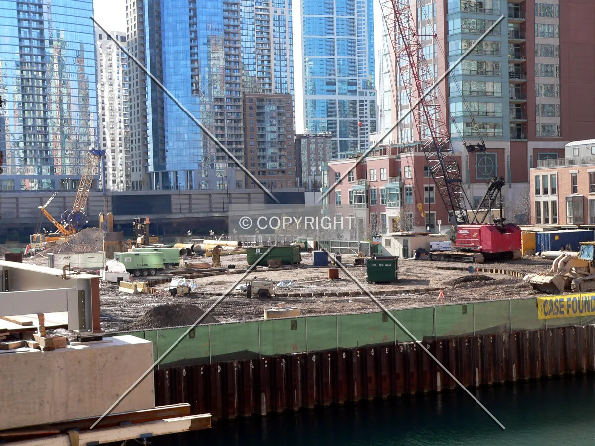 View to the southwest across the site from lower Lake Shore Drive