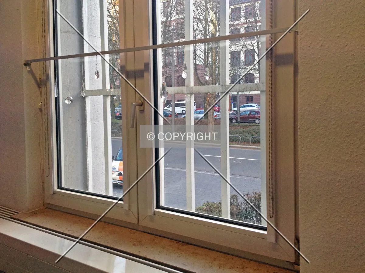 A grilled PVC window