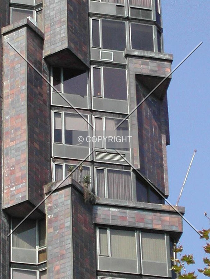 Detail view of the facade