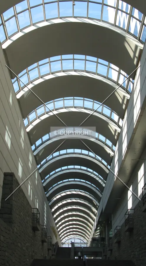Looking up at skylights
