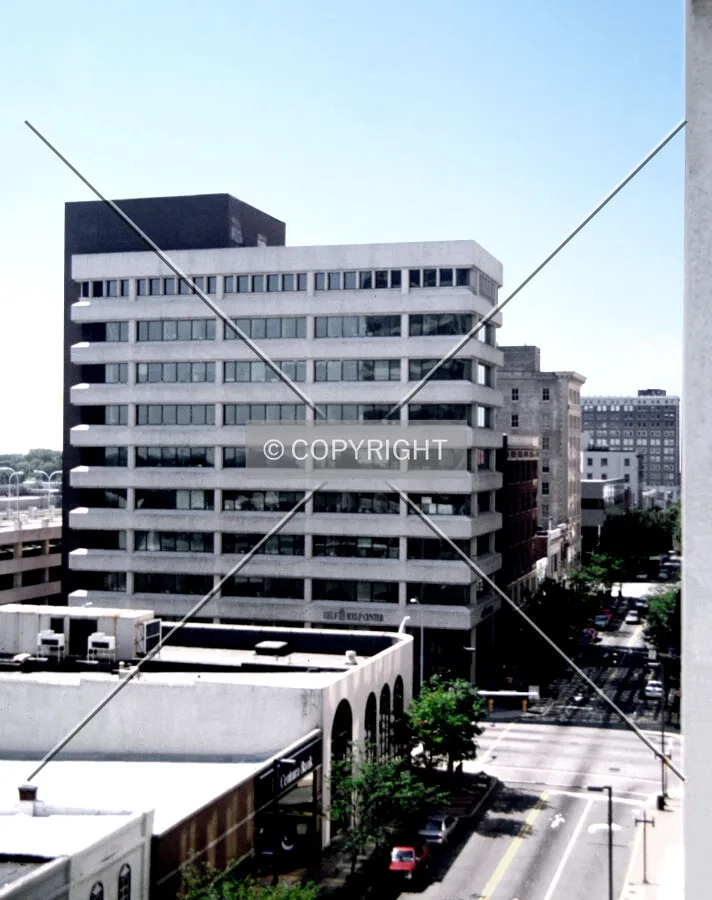 View from the north with the Self Help Building at center left