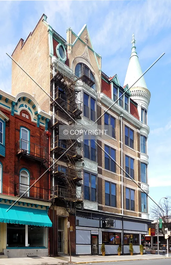 From the southeast across South 8th Street