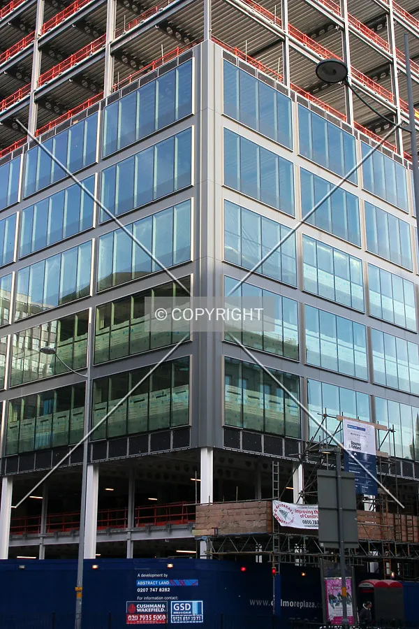 View of the facade progress