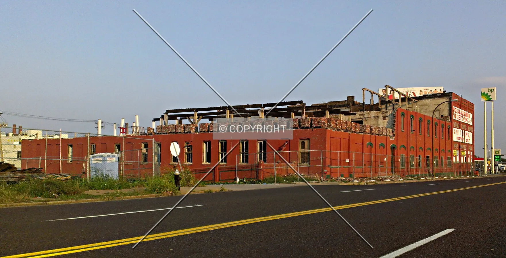 View from the northwest during demolition; September 19, 2013