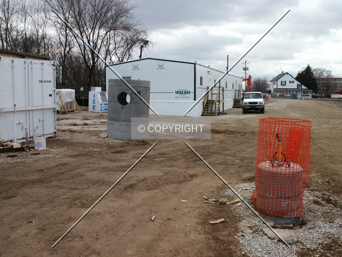 Field office on the southern edge of the site