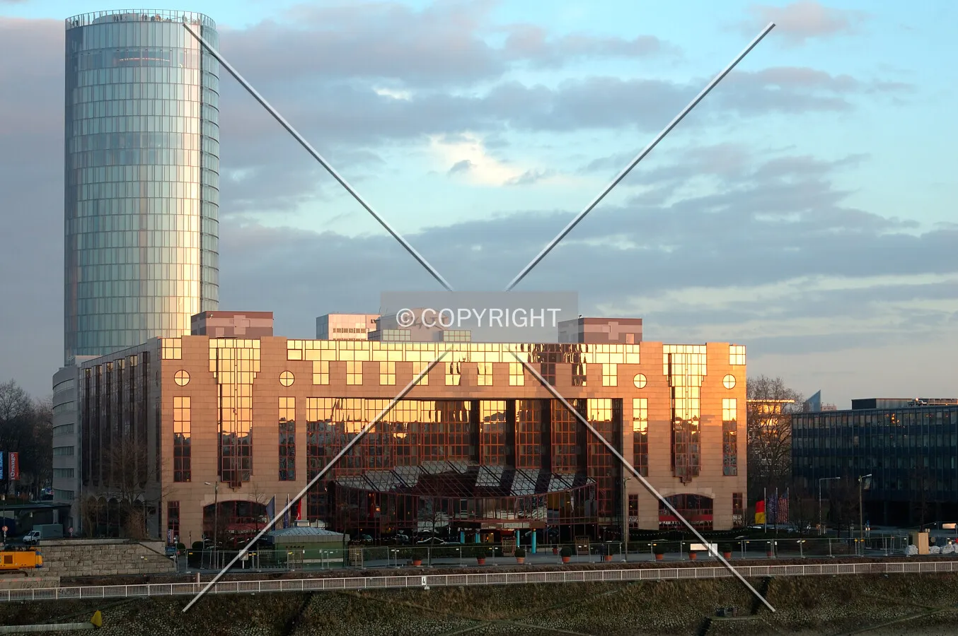 Hyatt hotel seen at dusk