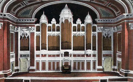 Vintage view of the Kotzschmar Organ in Merrill Auditorium, part of City Hall