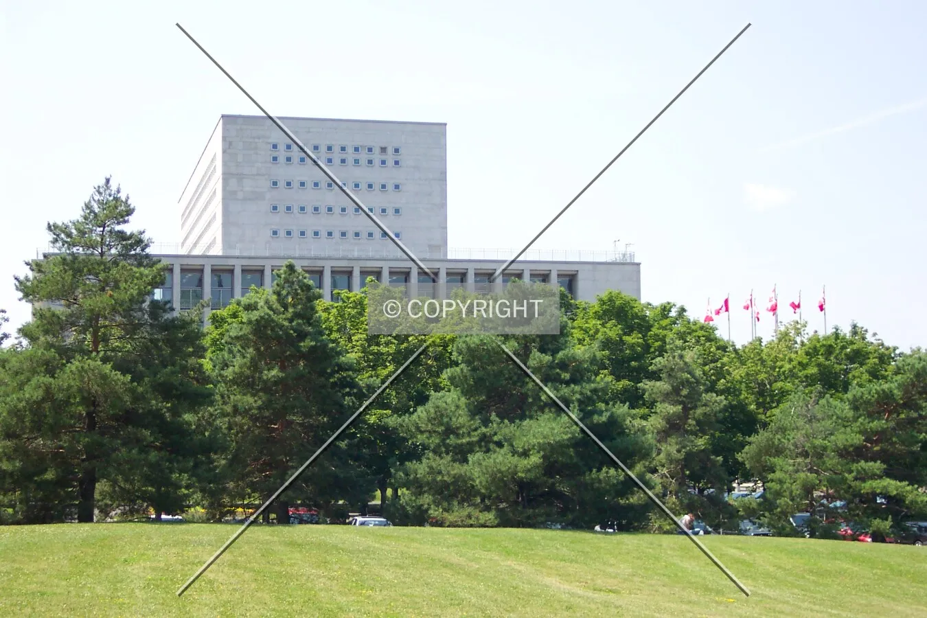 The east side of the building