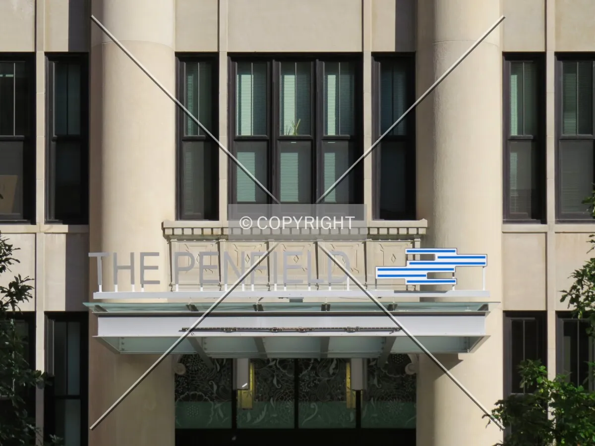 Entrance area and building signage