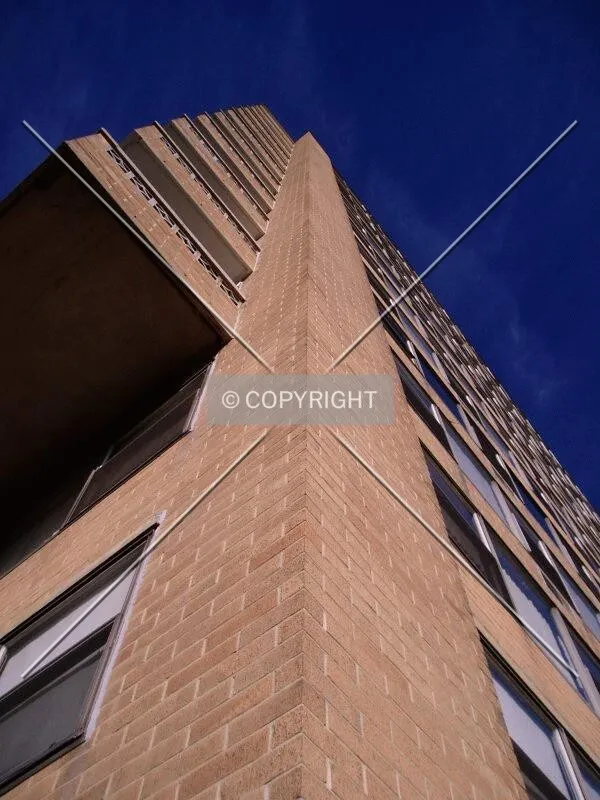The southwest corner of the west wing from below