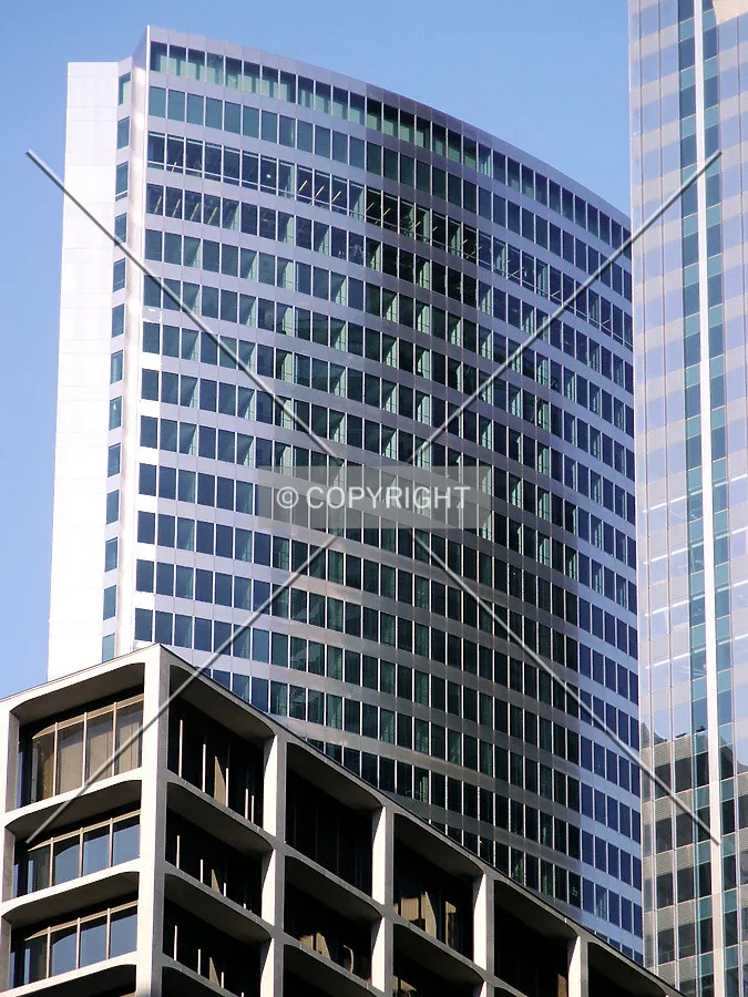 Upper floors from the southwest with a strip of white film still on the edge of the south facade