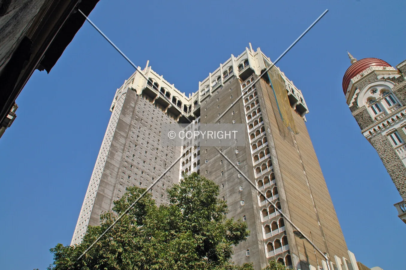Looking up from Boman Behram Road