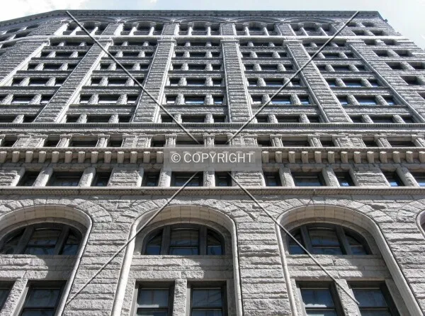 Looking up the south facade