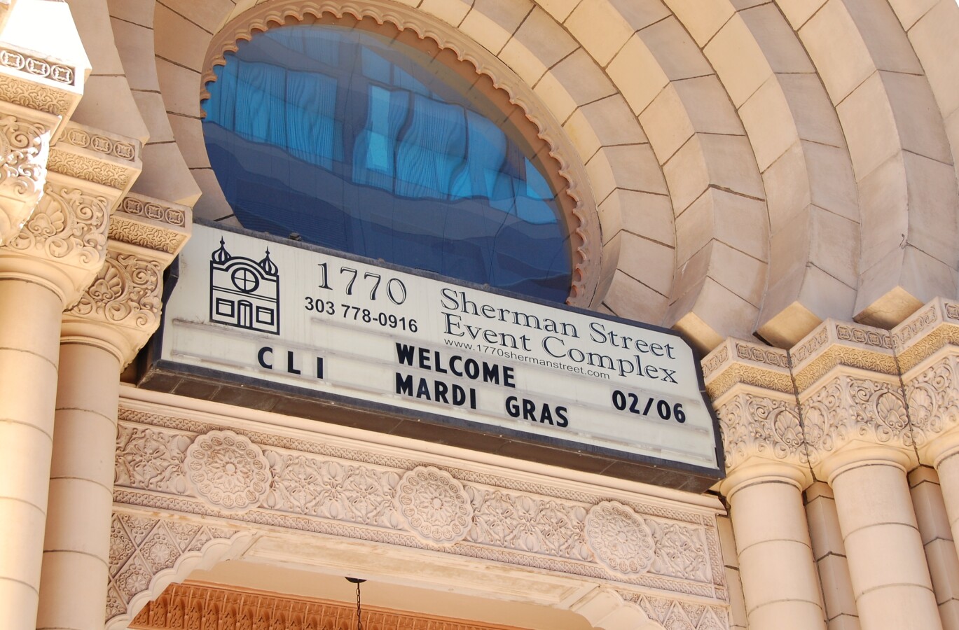 Sign above the door