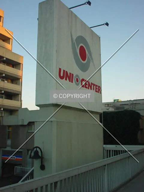 Signage from a pedestrian bridge