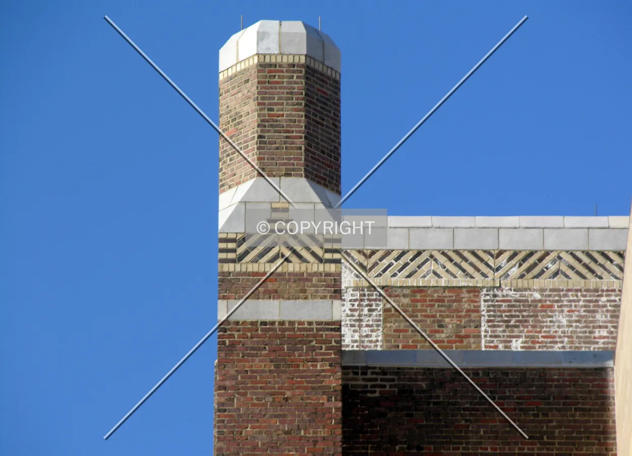 Detail of the brickwork on the top of the northeast corner