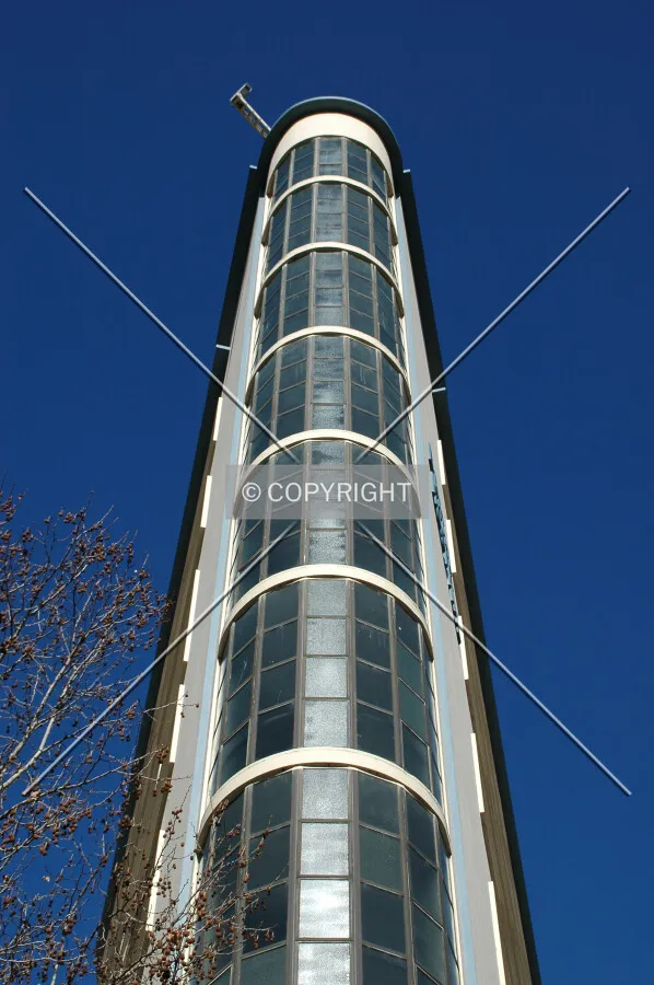 Looking up the north corner