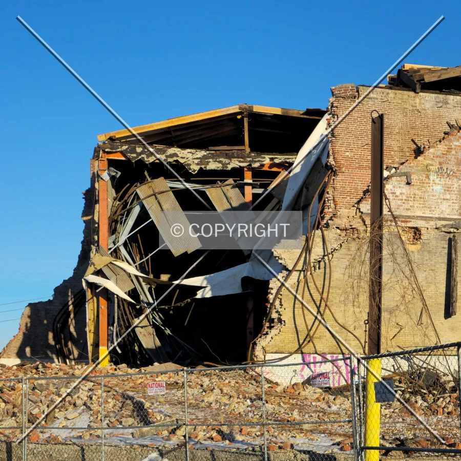 From the northwest during demolition, Thursday, January 23, 2025