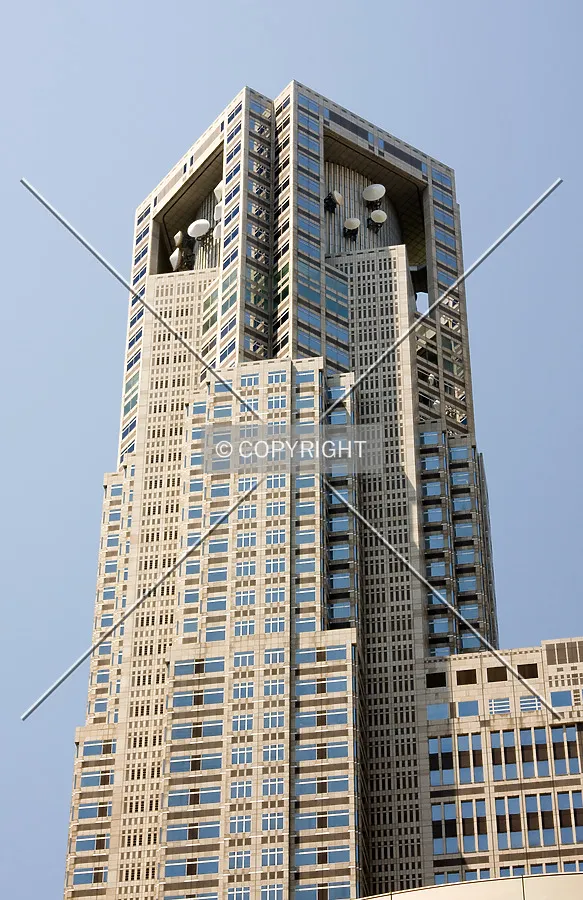 Looking up the south tower