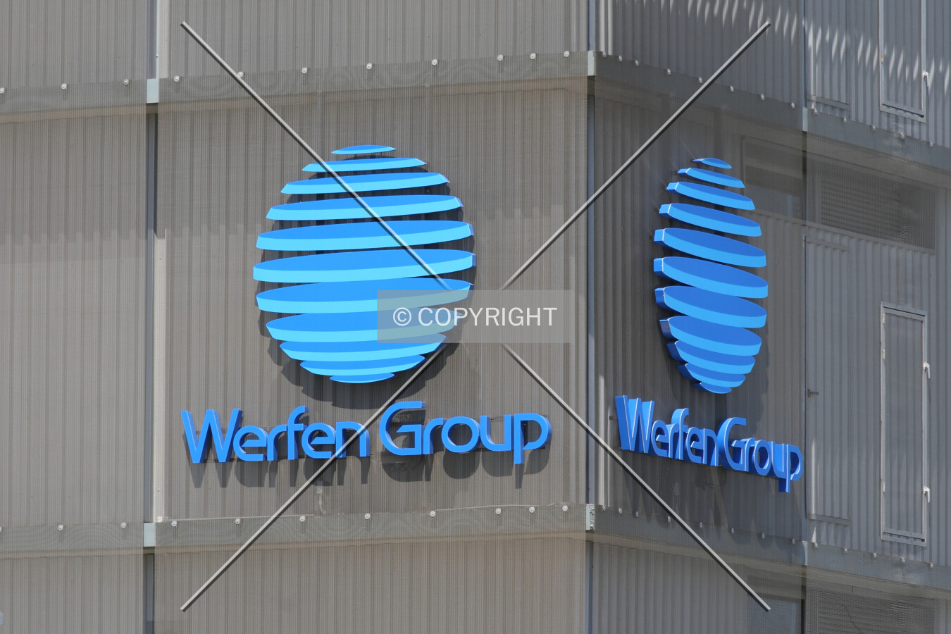 Facade detail with company logo
