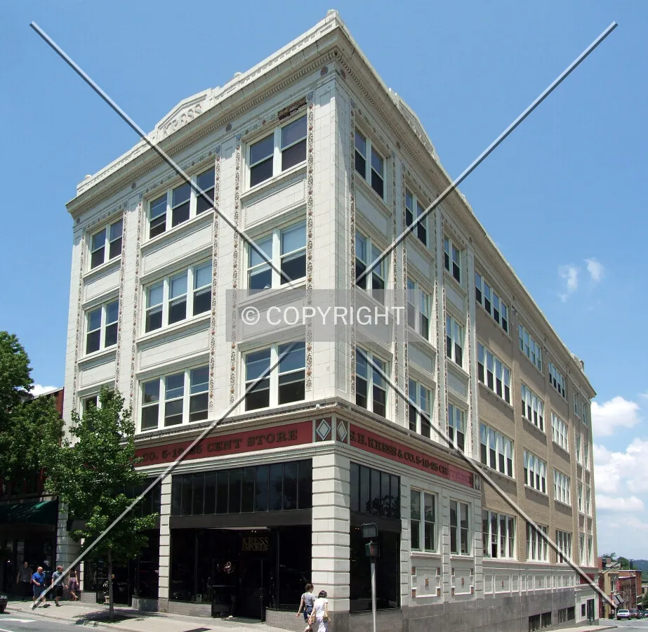 View from the southeast at Patton and Lexington