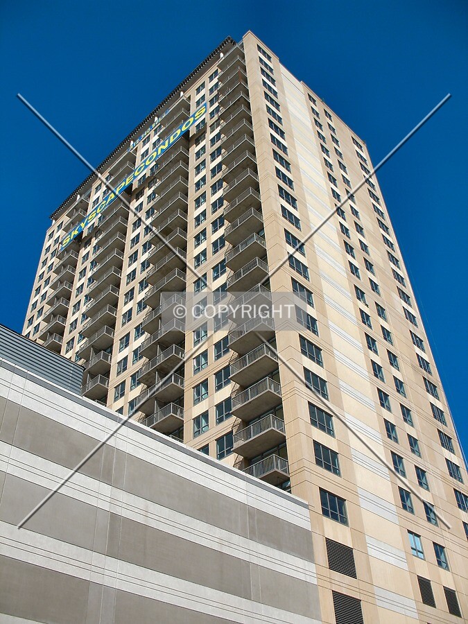 Looking up the southeast corner