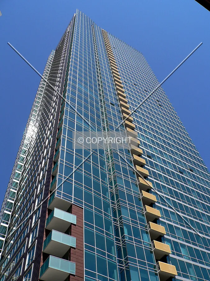View from the southeast corner of Illinois Street and McClurg Court