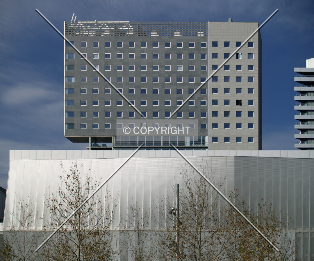 View of the top floors from the east
