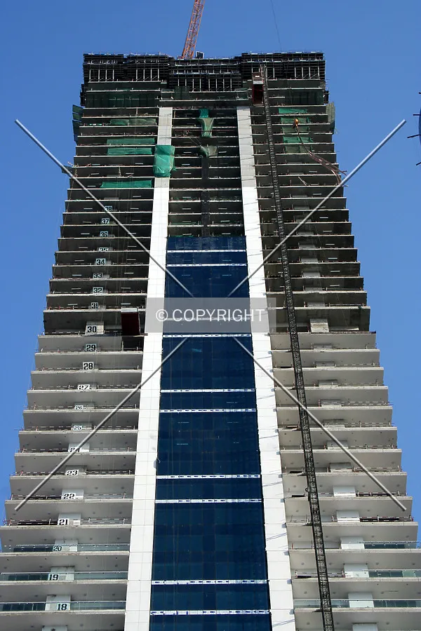 Looking up to the top of the tower