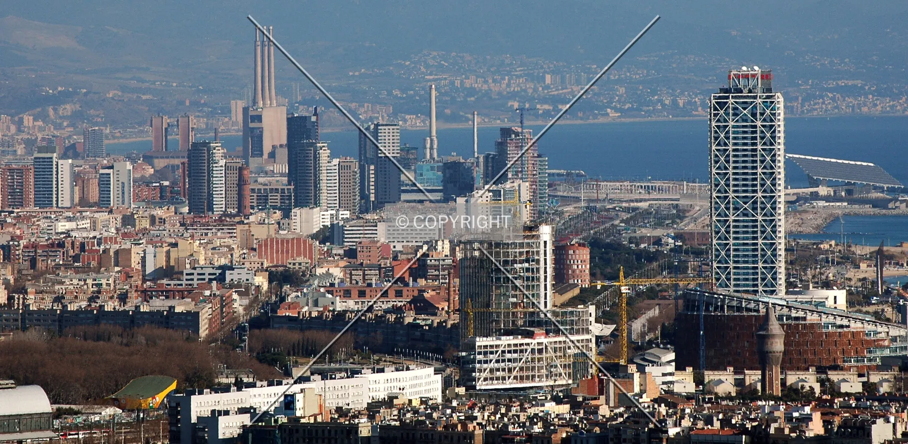 Diagonal Mar and Port Olimpic skyscrapers