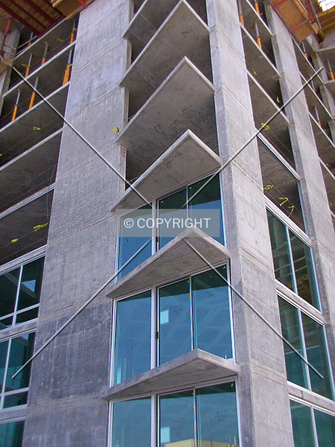 Close-up of the north façade