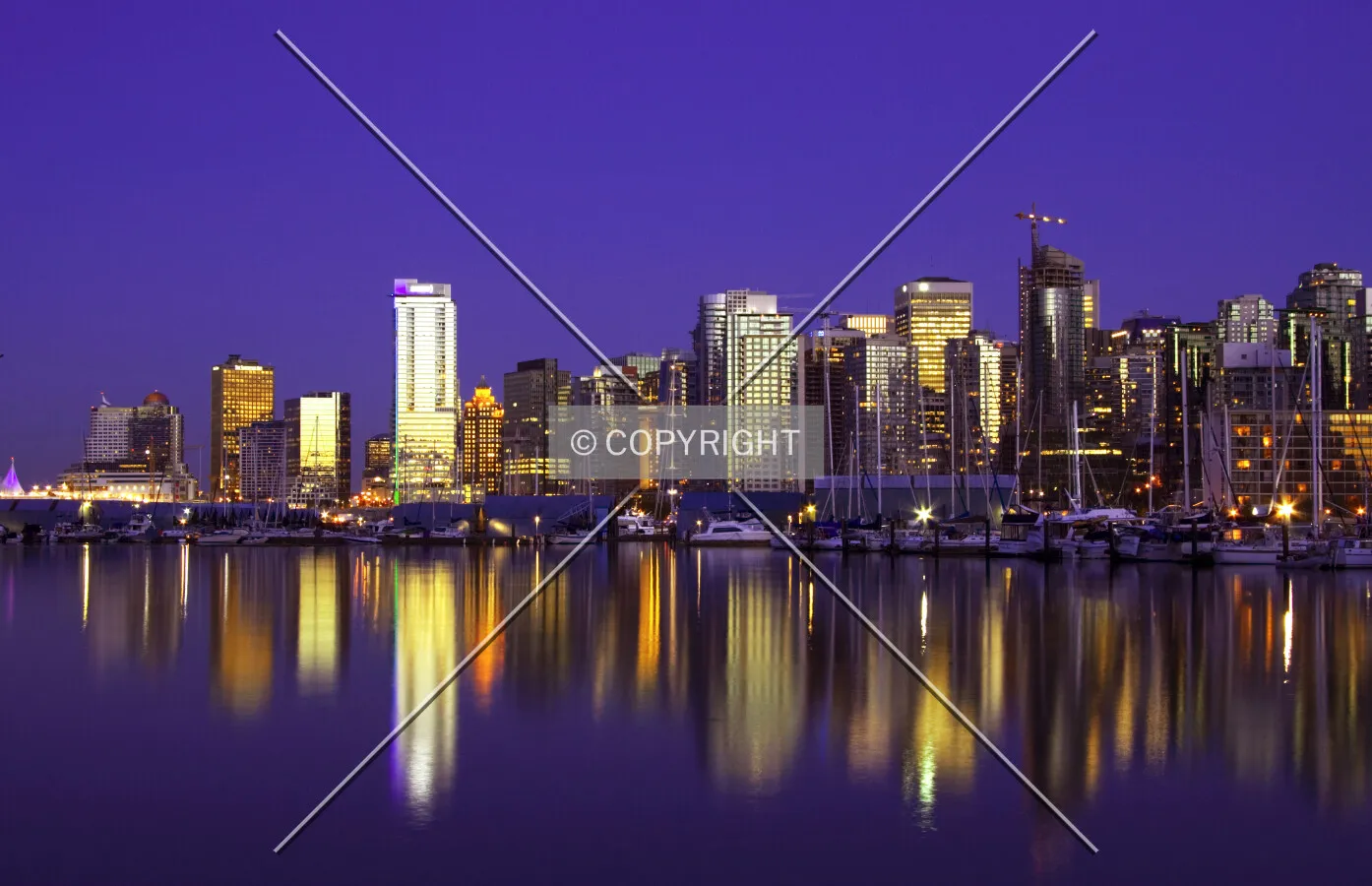 The evening skyline from Stanley Park