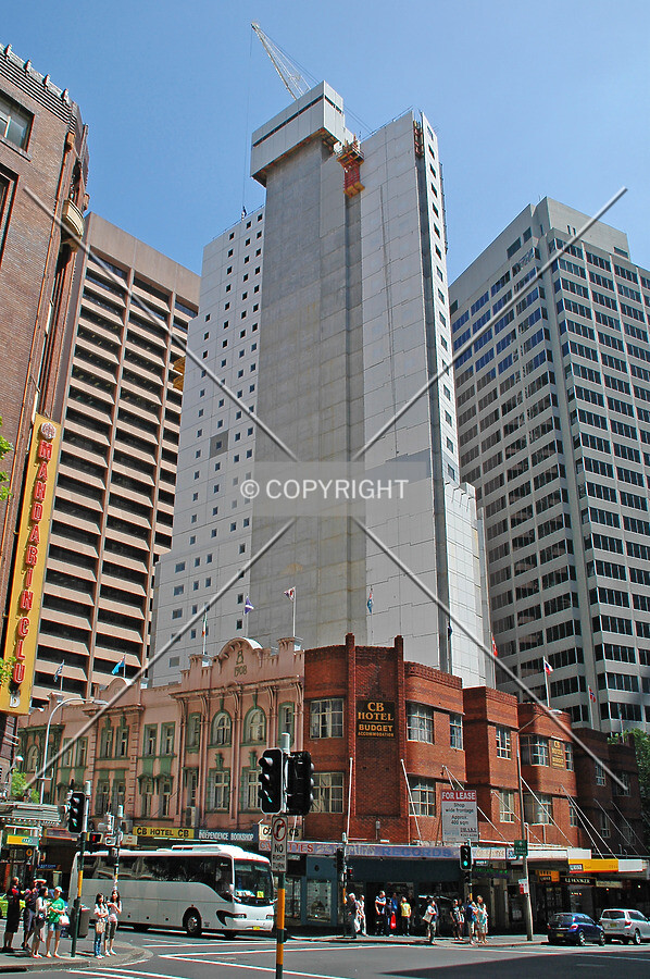 Looking up from Goulburn Street east