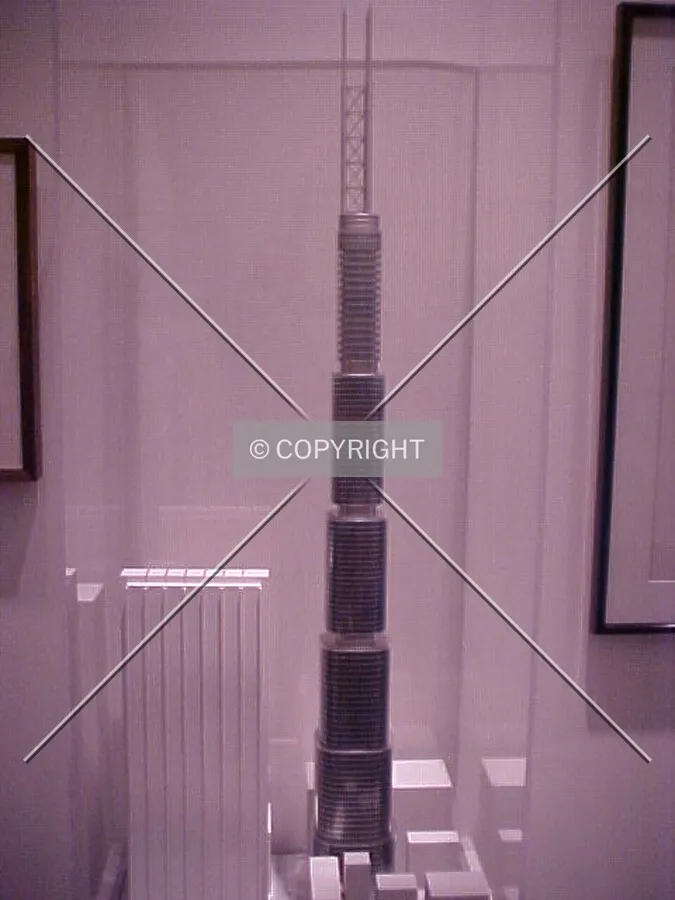 Photo of model taken at the Unbuilt Chicago Exhibit at the Art Institute of Chicago