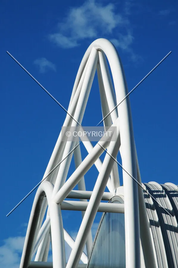 Roof truss on the north side