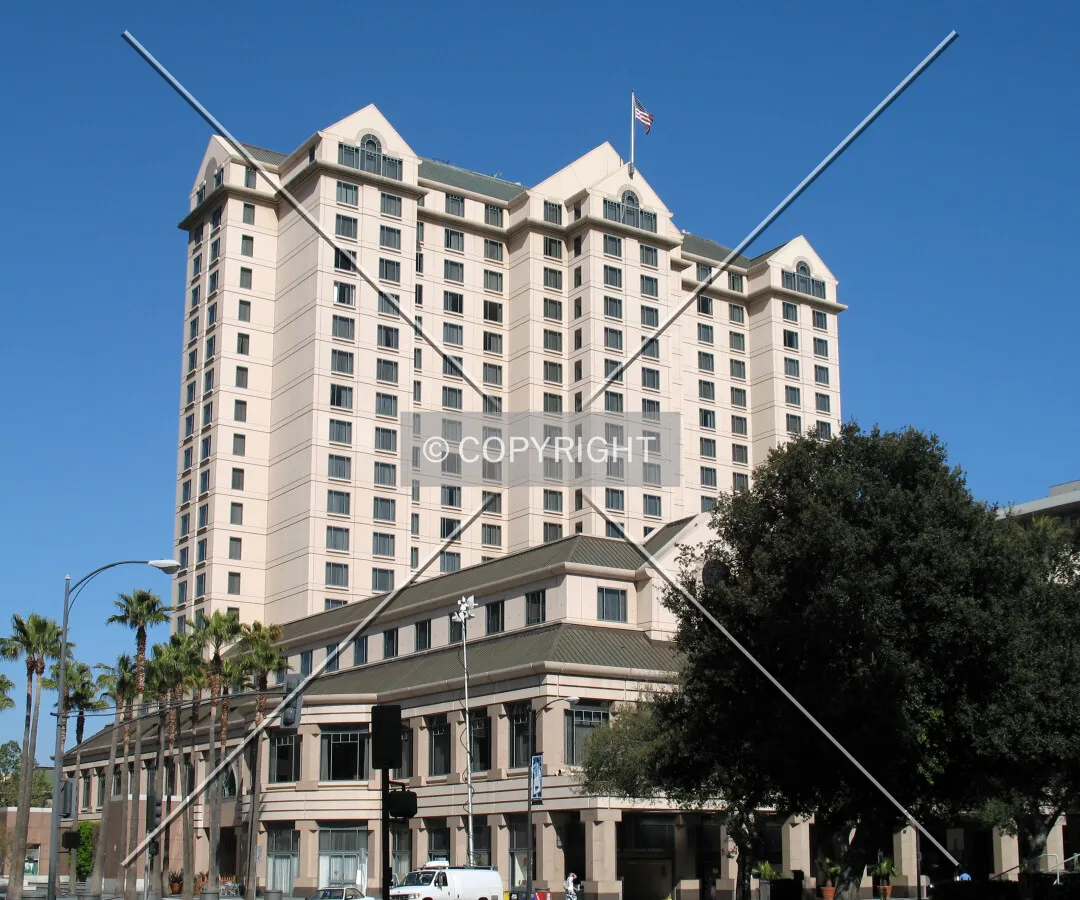 Northwest corner viewed from Plaza de Cesar Chavez Park