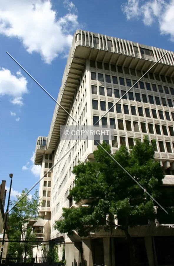 Looking north along the west façade