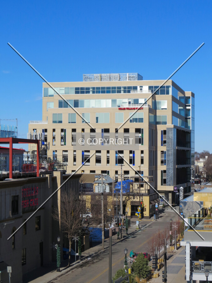 View to the north from the Calhoun Square Parking Ramp