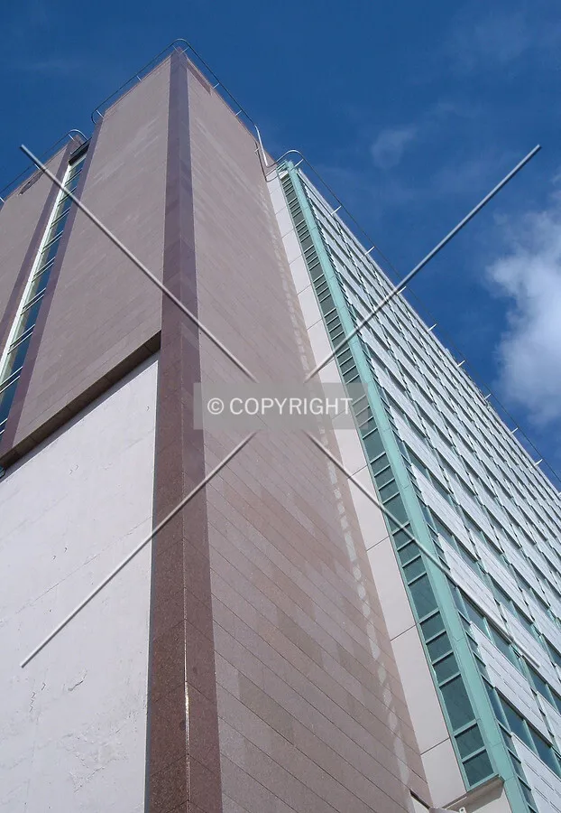 Looking up the south corner