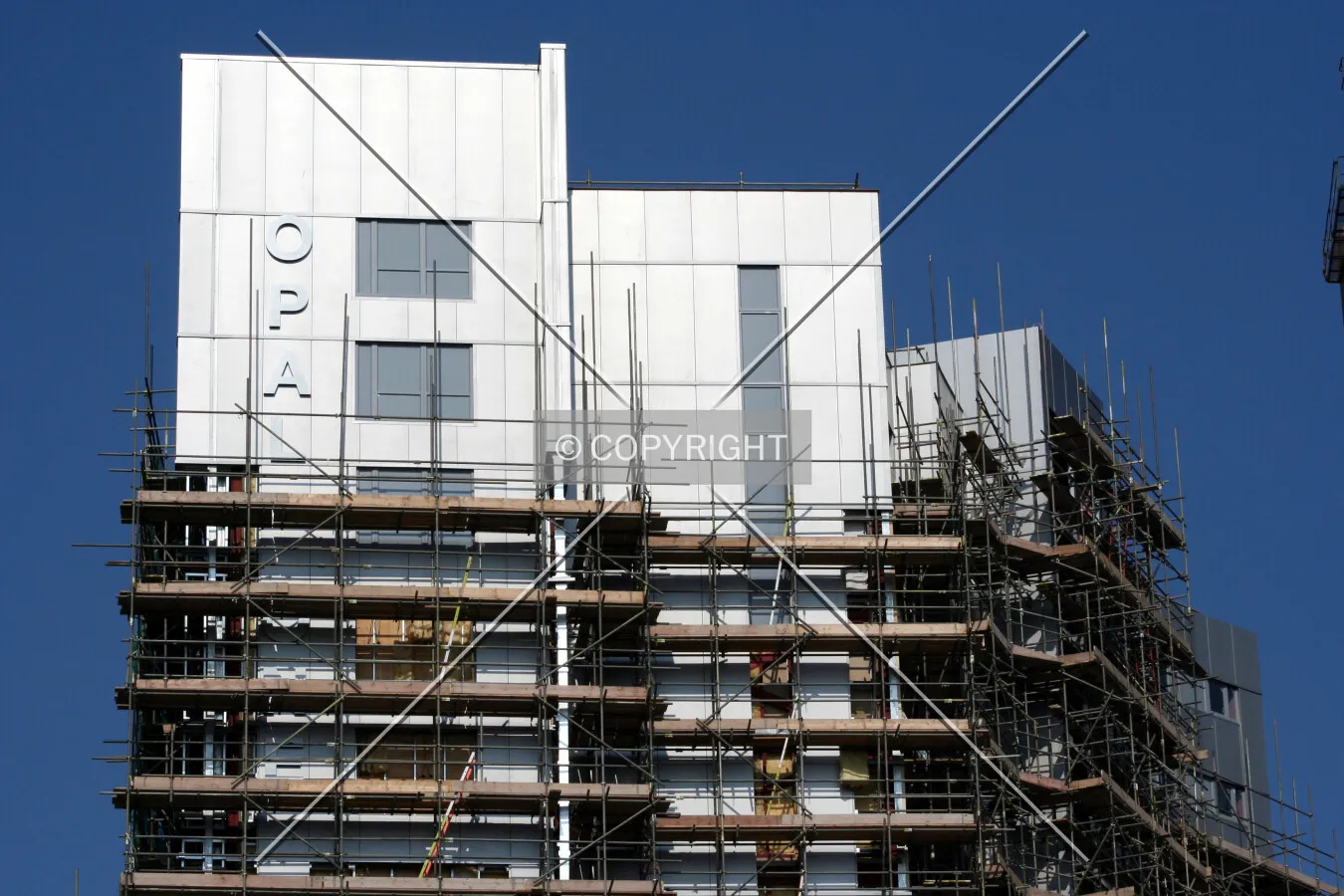 View of the top and the building sign